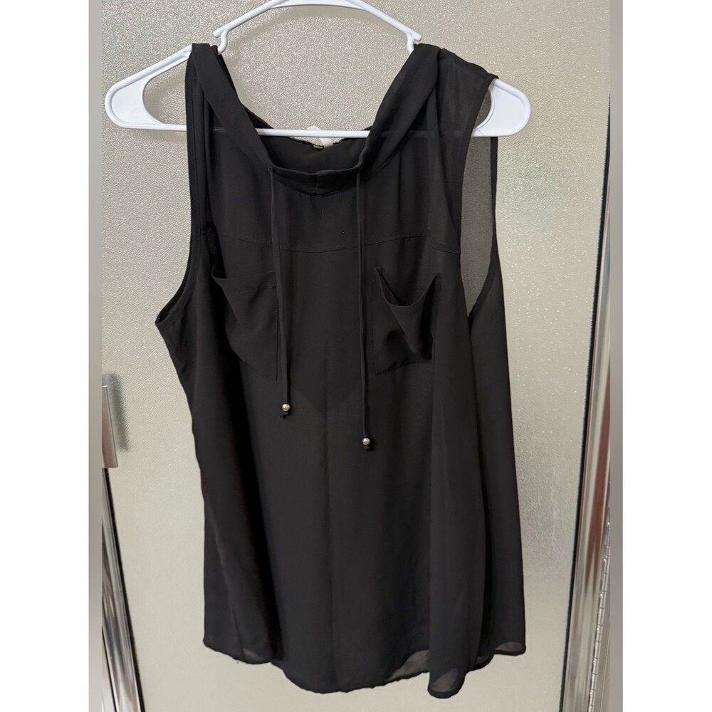 Maurice’s Studio Y Black Sleeveless Hooded Blouse from 2013 ish XXL